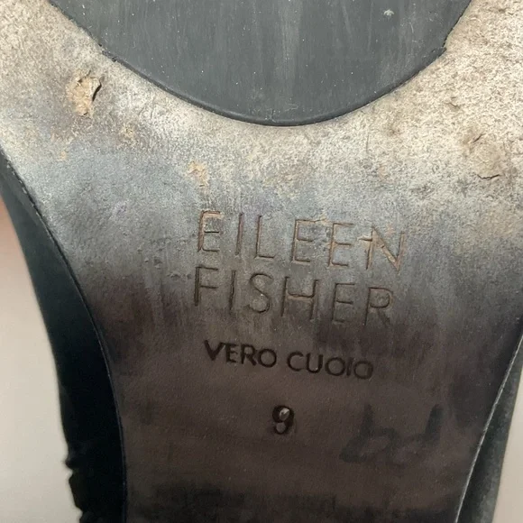 Eileen Fisher Black Leather Booties - Picture 13 of 14